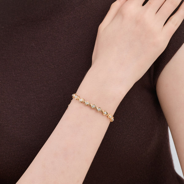 1/4 Carat Lab-Grown Fashion Bracelet with Diamond Hugging Centers — GILDED New York