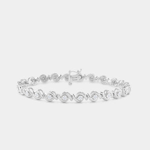 Gilded 1/4 Carat Lab-Grown Fashion Bracelet with Diamond Hugging Centers