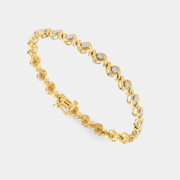 1/4 Carat Lab-Grown Fashion Bracelet with Diamond Hugging Centers — GILDED New York