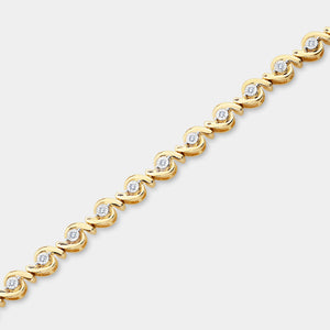 Gilded 1/4 Carat Fashion Bracelet with Diamond Hugging Centers