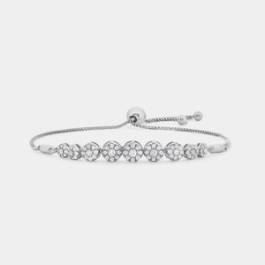 Gilded 1/2 Carat Lab-Grown Diamond Bolo Bracelet with Composite Round-Shaped Motifs