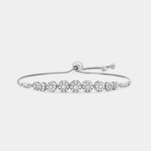 Gilded 1/2 Carat Lab-Grown Diamond Bolo Bracelet with Composite Round-Shaped Motifs