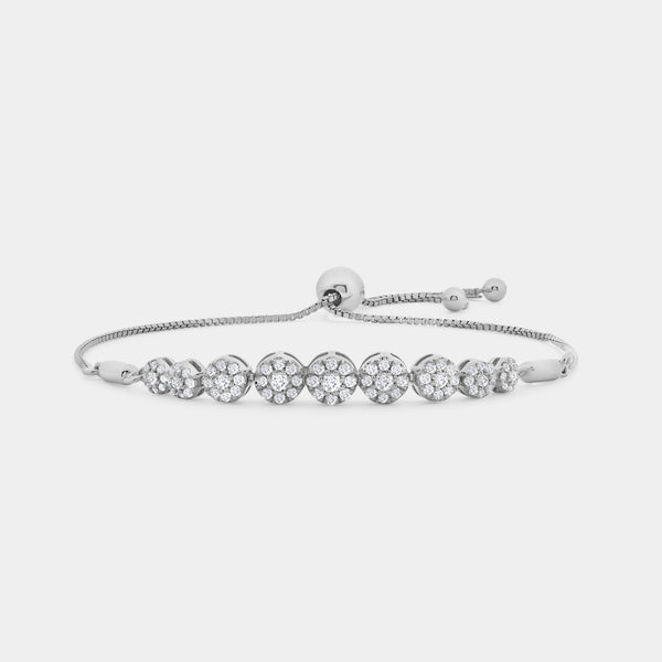 1/2 Carat Lab-Grown Diamond Bolo Bracelet with Composite Round-Shaped Motifs — GILDED New York