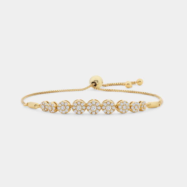 1/2 Carat Lab-Grown Diamond Bolo Bracelet with Composite Round-Shaped Motifs — GILDED New York