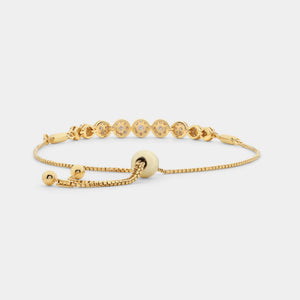 Gilded 1/2 Carat Lab-Grown Diamond Bolo Bracelet with Composite Round-Shaped Motifs