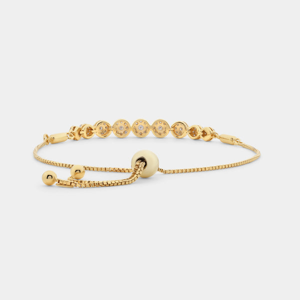 1/2 Carat Lab-Grown Diamond Bolo Bracelet with Composite Round-Shaped Motifs — GILDED New York