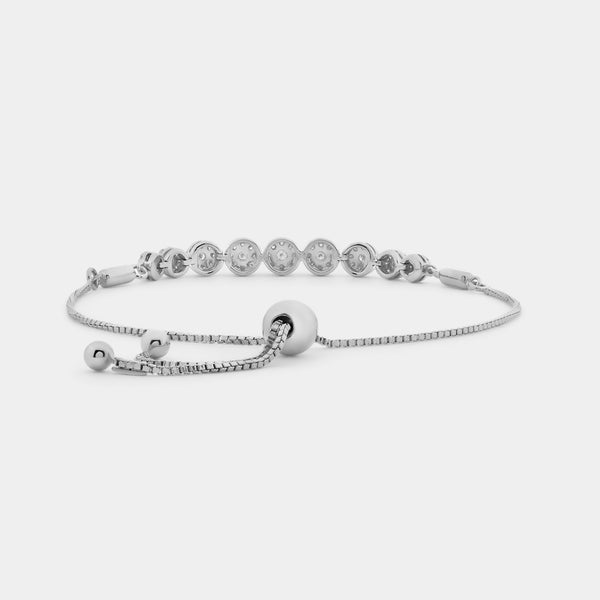 1/2 Carat Lab-Grown Diamond Bolo Bracelet with Composite Round-Shaped Motifs — GILDED New York