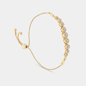 Gilded 1/2 Carat Lab-Grown Diamond Bolo Bracelet with Composite Round-Shaped Motifs