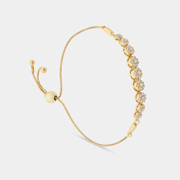 1/2 Carat Lab-Grown Diamond Bolo Bracelet with Composite Round-Shaped Motifs — GILDED New York