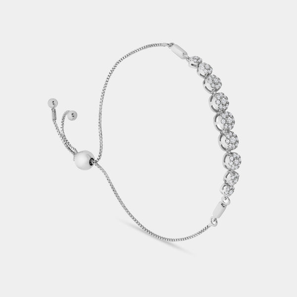 1/2 Carat Lab-Grown Diamond Bolo Bracelet with Composite Round-Shaped Motifs — GILDED New York