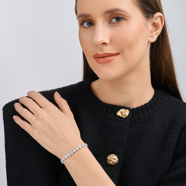 5 Carat Lab-Grown Diamond Fashion Bracelet with Graduating Blossom Motifs — GILDED New York