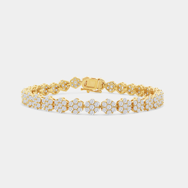5 Carat Lab-Grown Diamond Fashion Bracelet with Graduating Blossom Motifs — GILDED New York