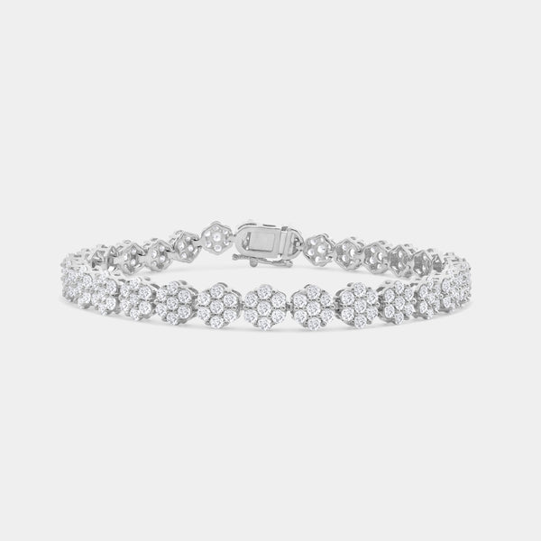 5 Carat Lab-Grown Diamond Fashion Bracelet with Graduating Blossom Motifs — GILDED New York