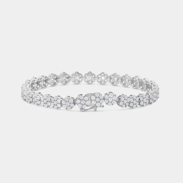 5 Carat Lab-Grown Diamond Fashion Bracelet with Graduating Blossom Motifs — GILDED New York