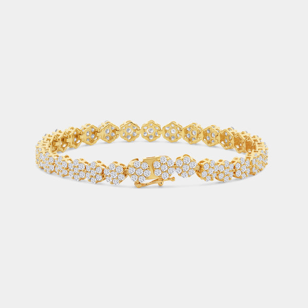 5 Carat Lab-Grown Diamond Fashion Bracelet with Graduating Blossom Motifs — GILDED New York