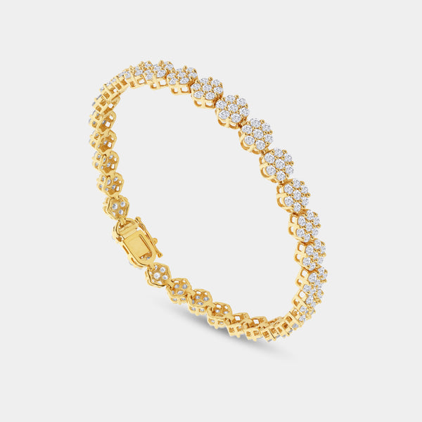 5 Carat Lab-Grown Diamond Fashion Bracelet with Graduating Blossom Motifs — GILDED New York