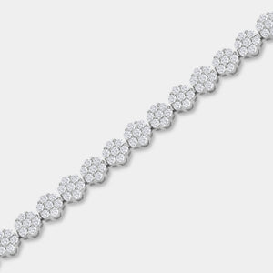 Gilded 5 Carat Lab-Grown Diamond Fashion Bracelet with Graduating Blossom Motifs