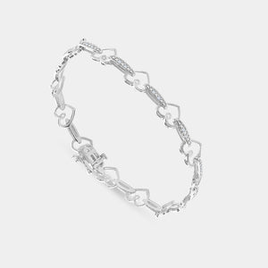 Gilded 1/10 Carat Lab-Grown Diamond Holding Hearts Fashion Bracelet