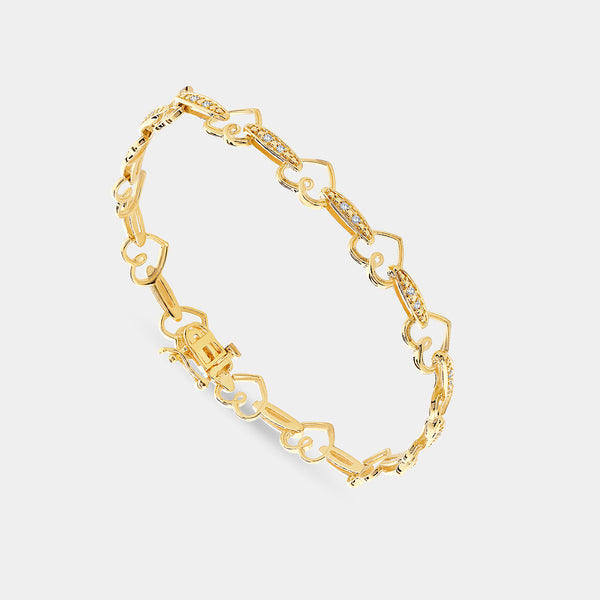 1/10 Carat Lab-Grown Diamond Holding Hearts Fashion Bracelet — GILDED New York