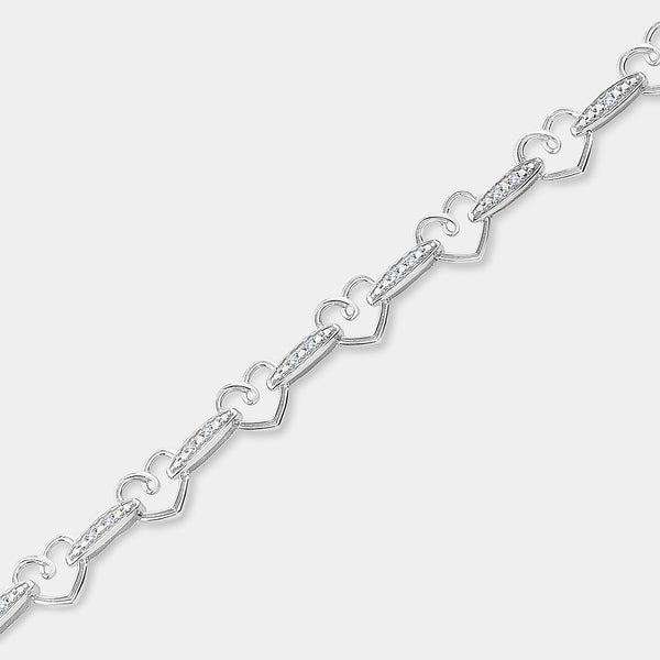 1/10 Carat Lab-Grown Diamond Holding Hearts Fashion Bracelet — GILDED New York