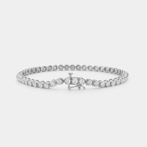 Gilded 4 Carat Lab-Grown Diamond Classic Fashion Bracelet with Round-Shaped Centers in a U-Shaped Setting