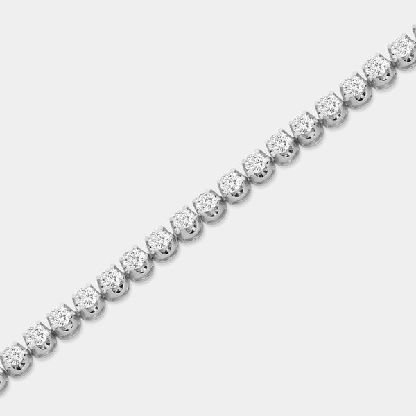 Gilded 4 Carat Lab-Grown Diamond Classic Fashion Bracelet with Round-Shaped Centers in a U-Shaped Setting