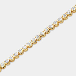 Gilded 4 Carat Lab-Grown Diamond Classic Fashion Bracelet with Round-Shaped Centers in a U-Shaped Setting