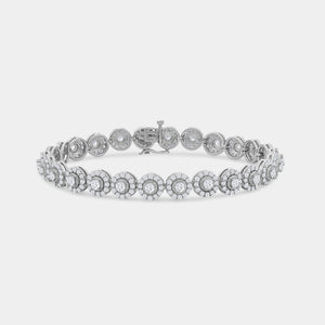 Gilded 5 Carat Lab-Grown Diamond Halo Fashion Bracelet