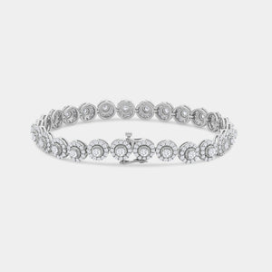 Gilded 5 Carat Lab-Grown Diamond Halo Fashion Bracelet