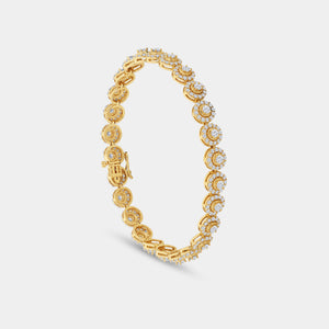 Gilded 5 Carat Lab-Grown Diamond Halo Fashion Bracelet