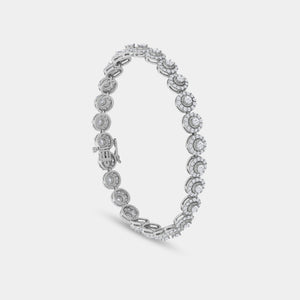 Gilded 5 Carat Lab-Grown Diamond Halo Fashion Bracelet