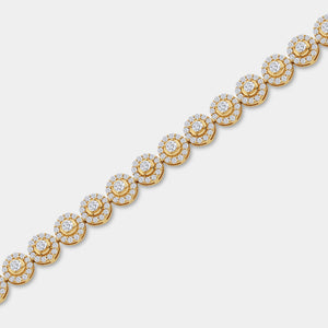 Gilded 5 Carat Lab-Grown Diamond Halo Fashion Bracelet