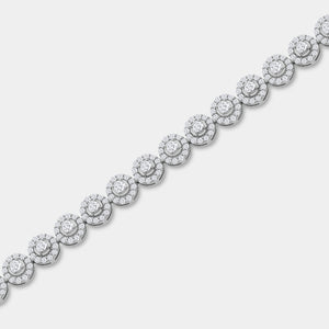 Gilded 5 Carat Lab-Grown Diamond Halo Fashion Bracelet