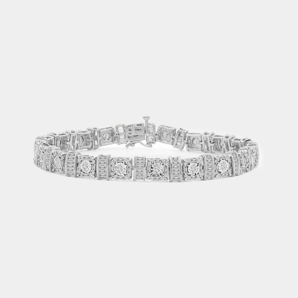Gilded 1/4 Carat Lab-Grown Diamond Geometric Cable Fashion Bracelet