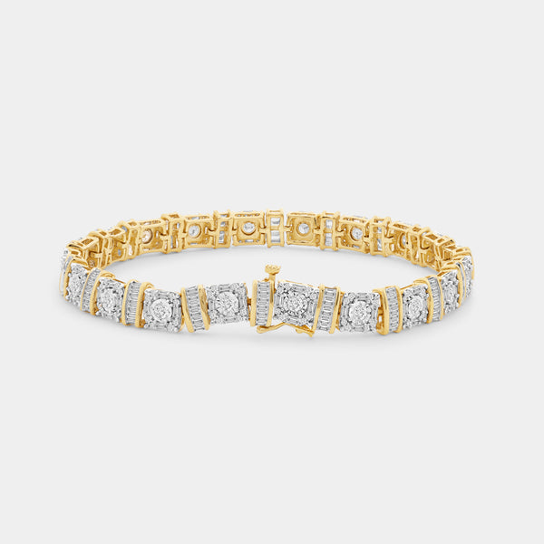 1/4 Carat Lab-Grown Diamond Geometric Cable Fashion Bracelet — GILDED New York