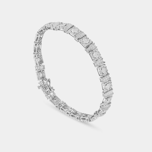 1/4 Carat Lab-Grown Diamond Geometric Cable Fashion Bracelet — GILDED New York