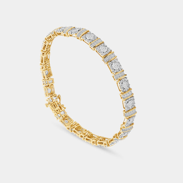 1/4 Carat Lab-Grown Diamond Geometric Cable Fashion Bracelet — GILDED New York