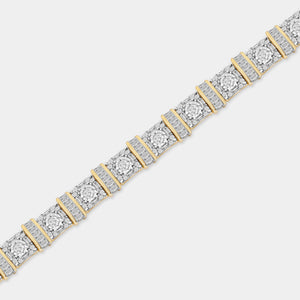 Gilded 1/4 Carat Lab-Grown Diamond Geometric Cable Fashion Bracelet