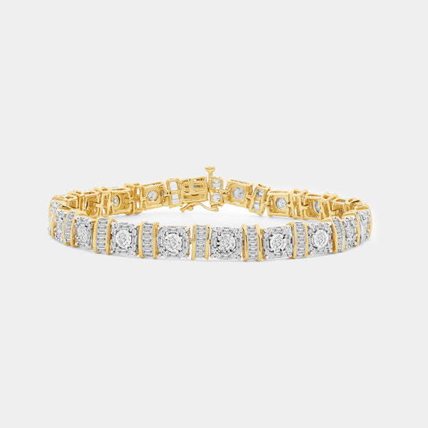1/4 Carat Lab-Grown Diamond Geometric Cable Fashion Bracelet — GILDED New York