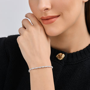 Gilded 2 Carat Lab-Grown Diamond Fashion Bracelet with Kite-Shaped Composite Motifs