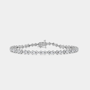 Gilded 2 Carat Lab-Grown Diamond Fashion Bracelet with Kite-Shaped Composite Motifs