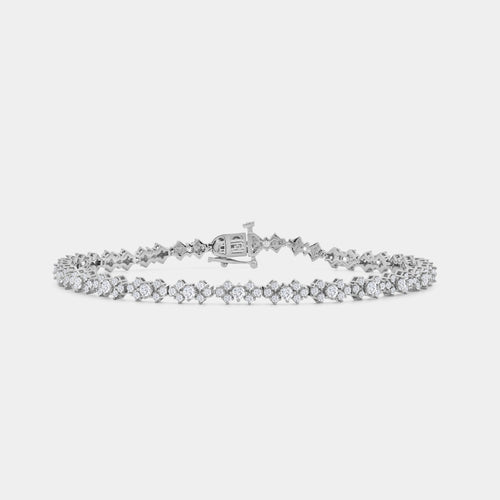 Gilded 2 Carat Lab-Grown Diamond Fashion Bracelet with Kite-Shaped Composite Motifs