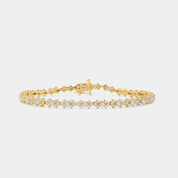 Gilded 2 Carat Lab-Grown Diamond Fashion Bracelet with Kite-Shaped Composite Motifs