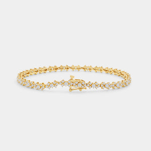 Gilded 2 Carat Lab-Grown Diamond Fashion Bracelet with Kite-Shaped Composite Motifs