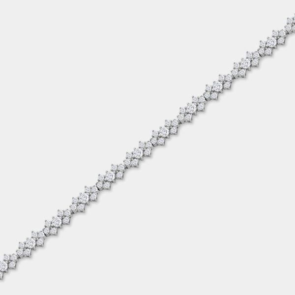 Gilded 2 Carat Lab-Grown Diamond Fashion Bracelet with Kite-Shaped Composite Motifs