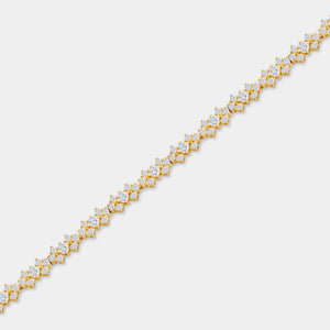 Gilded 2 Carat Lab-Grown Diamond Fashion Bracelet with Kite-Shaped Composite Motifs