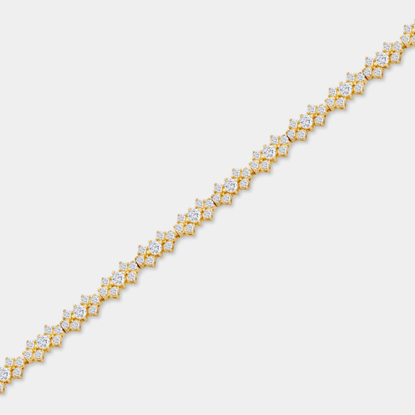 Gilded 2 Carat Lab-Grown Diamond Fashion Bracelet with Kite-Shaped Composite Motifs