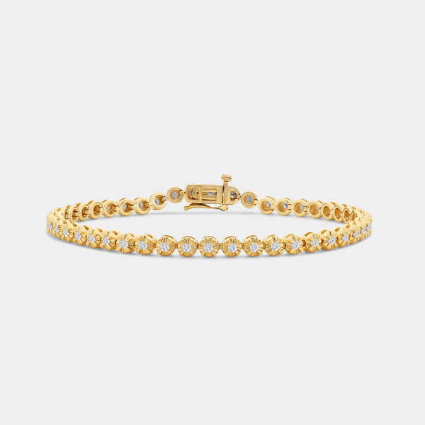 1 Carat Lab-Grown Diamond Classic Fashion Bracelet in an Illusion-Plate Setting — GILDED New York