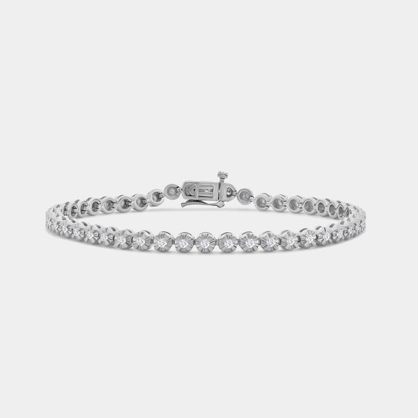 1 Carat Lab-Grown Diamond Classic Fashion Bracelet in an Illusion-Plate Setting — GILDED New York