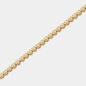 Gilded 1 Carat Lab-Grown Diamond Classic Fashion Bracelet in an Illusion-Plate Setting